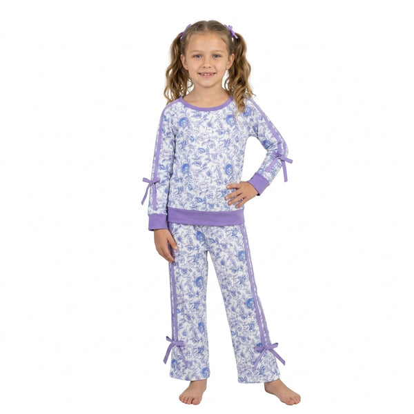 RTS GLP3365 toddler girl clothes floral print long sleeve outfit