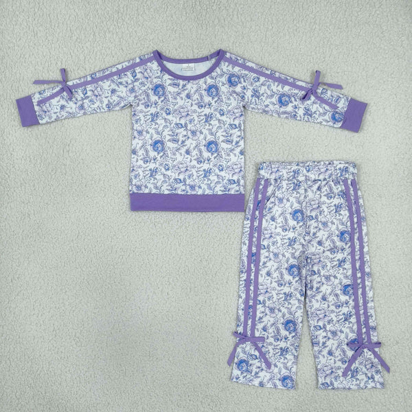 RTS GLP3365 toddler girl clothes floral print long sleeve outfit
