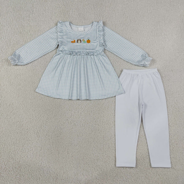 RTS GLP3409 girl clothes  toddler girl halloween fall outfit winter clothing set embroidery