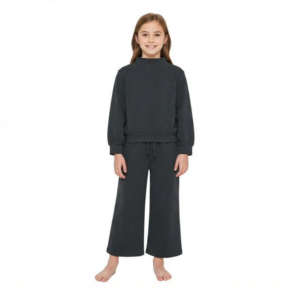 RTS GLP3411 baby girl clothes solid print long sleeve top pant outfit