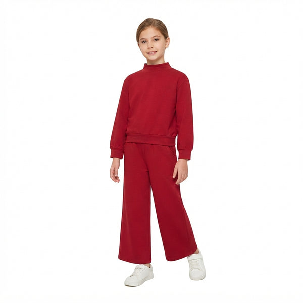RTS GLP3413 toddler girl clothes solid red long sleeve pant outfit