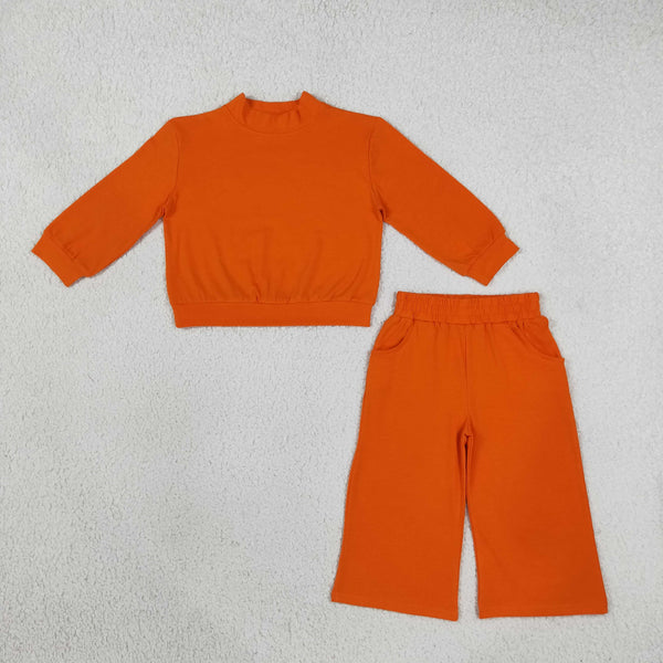 RTS Matching clothing Mommy And Me solid long sleeve top and wide leg pants outfit-2026.10.14