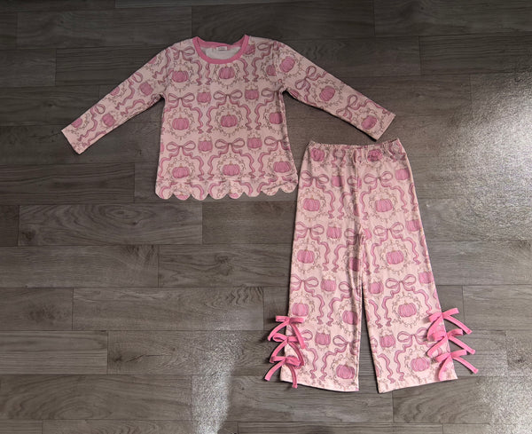 no MOQ GLP3437 pre-order baby girl clothes pumpkin print toddler girl halloween outfit-Real pic 2026.8.11