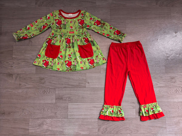 no MOQ GLP3459 pre-order baby girl clothes cartoon print toddler girl christmas outfit-real pic 2026.8.13