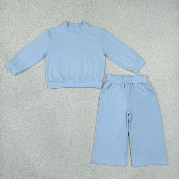 RTS Matching clothing Mommy And Me solid long sleeve top and wide leg pants outfit-2026.10.14