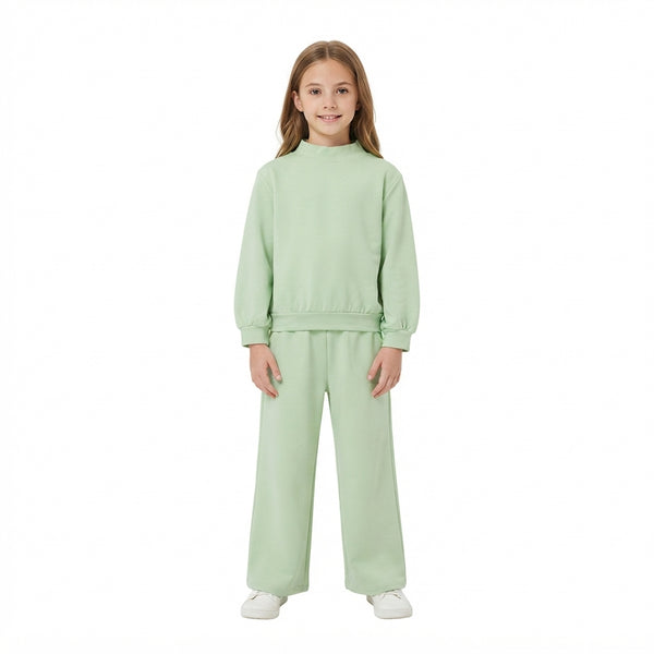 RTS GLP3474 toddler girl clothes solid sage green long sleeve pants outfit