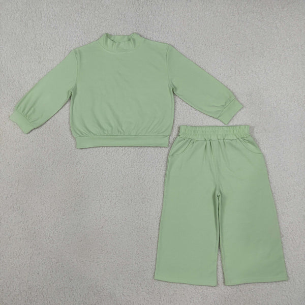RTS Matching clothing Mommy And Me solid long sleeve top and wide leg pants outfit-2026.10.14