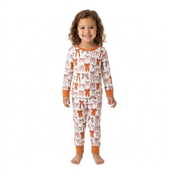 GLP3531 baby girl clothes bows print toddler girl winter outfit