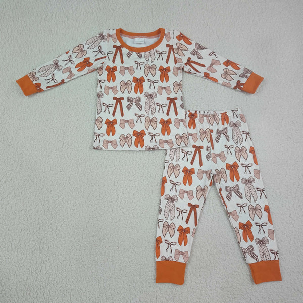 GLP3531 baby girl clothes bows print toddler girl winter outfit