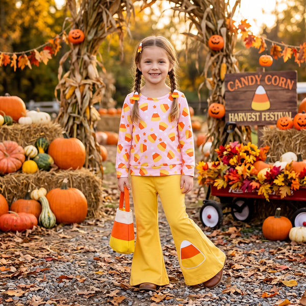 GLP3535 RTS baby girl clothes candy print toddler girl Halloween outfit