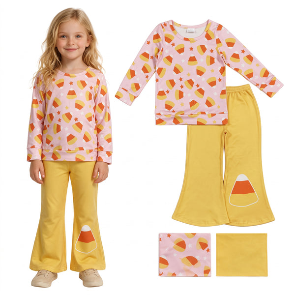 GLP3535 RTS baby girl clothes candy print toddler girl Halloween outfit