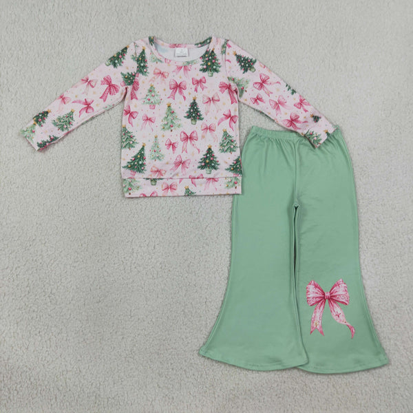 GLP3539 RTS baby girl clothes tree print toddler girl christmas outfit