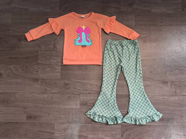 no MOQ GLP3548 pre-order  toddler girl clothes tree print girl christmas outfit-Real pic 2026.8.10