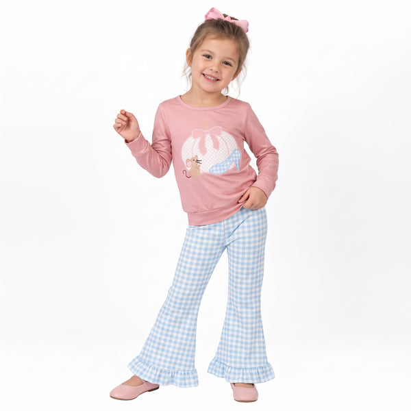 RTS GLP3598 baby girl clothes halloween  print long sleeve pant outfit