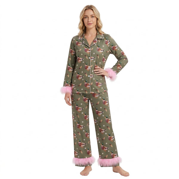 RTS GLP3628 women clothes mallard duck print long sleeve outfit