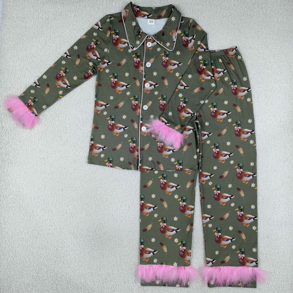 RTS Matching clothing kids mallard duck print family pajama set-2026.10.17