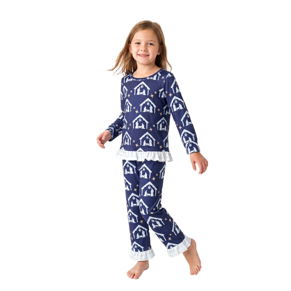 RTS GLP3659 baby girl clothes house star print long sleeve top pant outfit