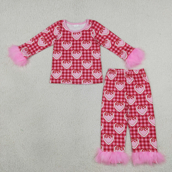 RTS GLP3669 baby girl clothes heart print long sleeve top pant outfit
