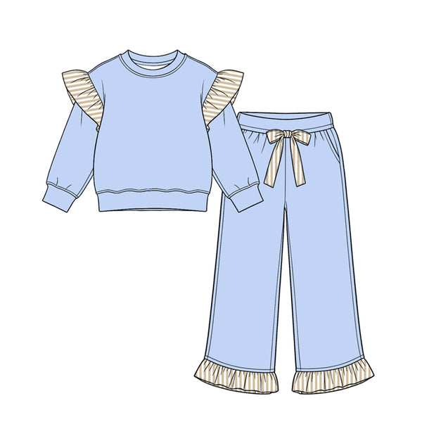MOQ：5pcs GLP3696 pre-order  toddler girl clothes cotton girl winter pants set 2026.8.15