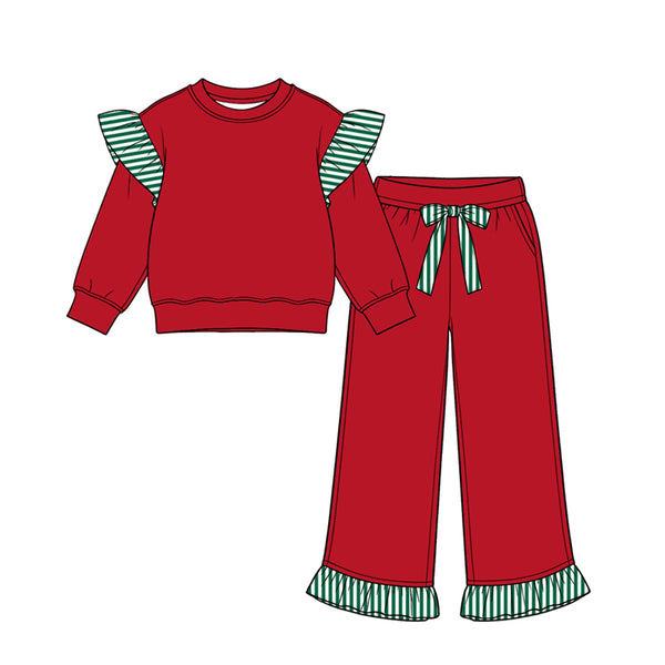 MOQ：5pcs GLP3697 pre-order  toddler girl clothes cotton girl winter pants set 2026.8.15