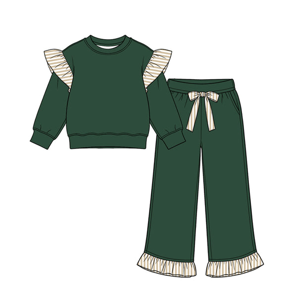 MOQ：5pcs GLP3698 pre-order  toddler girl clothes cotton girl winter pants set 2026.8.15