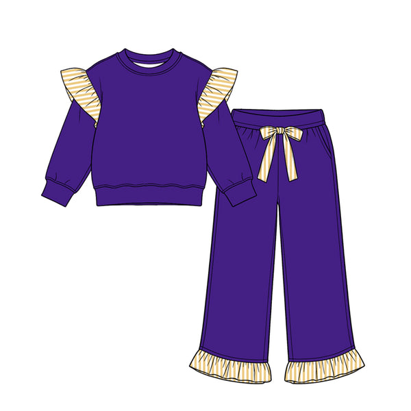 MOQ：5pcs GLP3699 pre-order  toddler girl clothes cotton girl winter pants set 2026.8.15