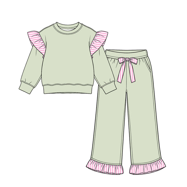 MOQ：5pcs GLP3700 pre-order  toddler girl clothes cotton girl winter pants set 2026.8.15