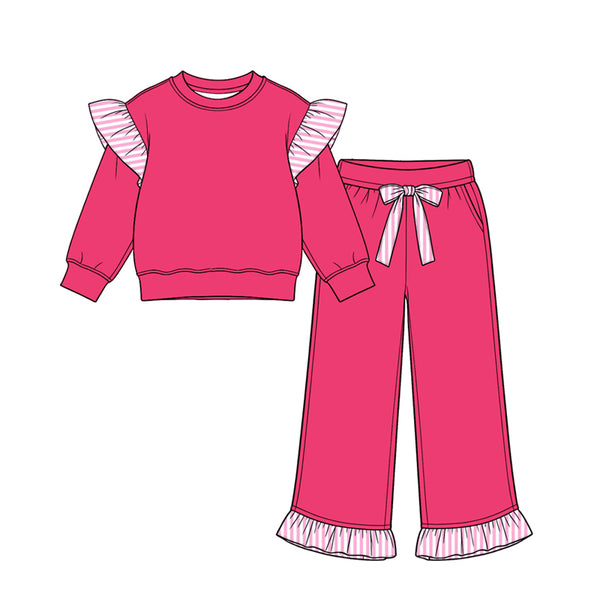 MOQ：5pcs GLP3701 pre-order  toddler girl clothes cotton girl winter pants set 2026.8.15