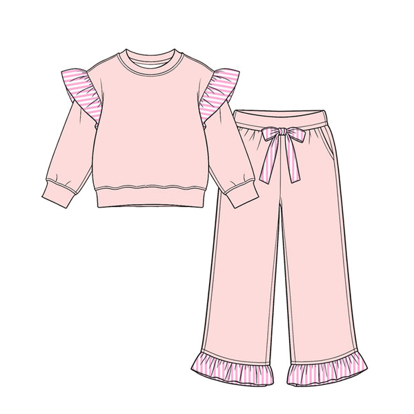 MOQ：5pcs GLP3702  pre-order  toddler girl clothes cotton girl winter pants set 2026.8.15