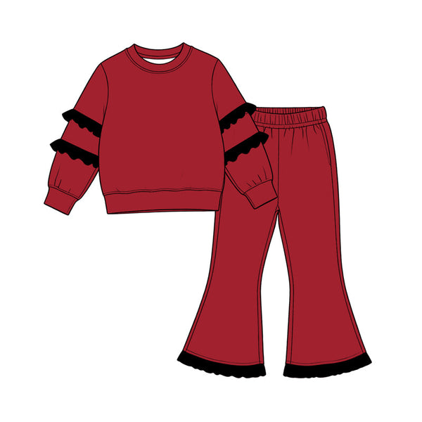 No MOQ Preorder Each Color Solid Color Ruffles Girls Set-real pic 2026.9.15