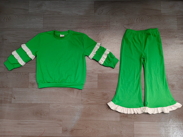 No MOQ Preorder Each Color Solid Color Ruffles Girls Set-real pic 2026.9.15