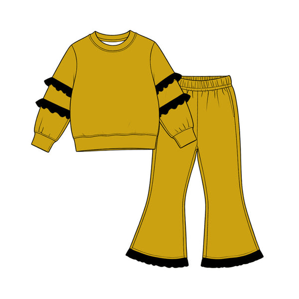 No MOQ Preorder Each Color Solid Color Ruffles Girls Set-real pic 2026.9.15