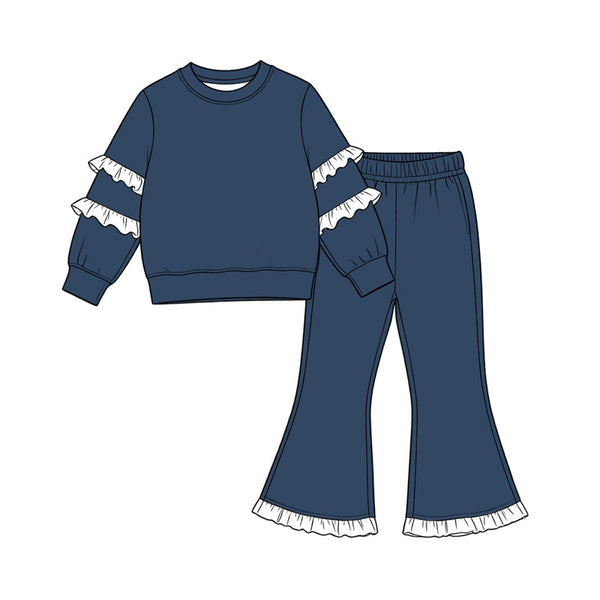No MOQ Preorder Each Color Solid Color Ruffles Girls Set-real pic 2026.9.15