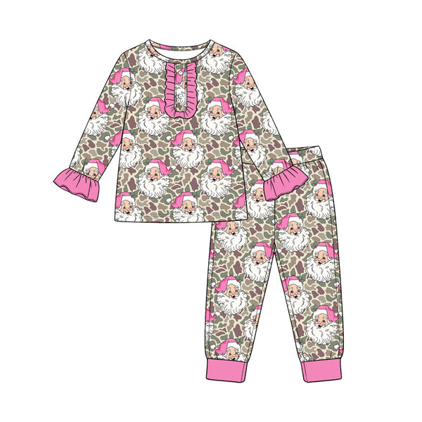 Preorder MOQ 5 pcs Each Style Christmas Santa Camo Pajamas Kids Matching Clothes-2026.8.19