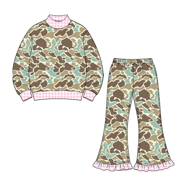 Preorder MOQ 5 pcs Each Style Camo Girls Set Kids Matching Clothes-2026.8.21