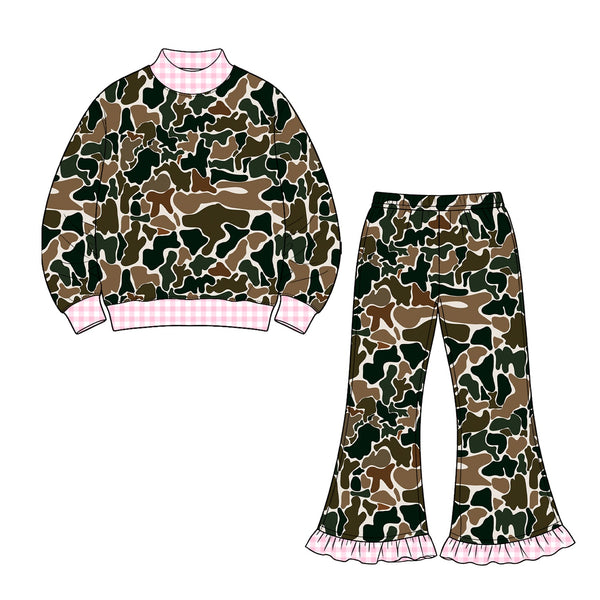 Preorder MOQ 5 pcs Each Style Camo Girls Set Kids Matching Clothes-2026.8.21