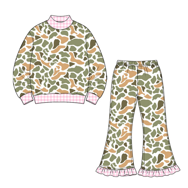 Preorder MOQ 5 pcs Each Style Camo Girls Set Kids Matching Clothes-2026.8.21