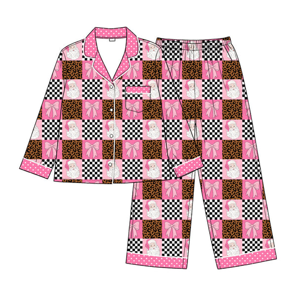 Preorder MOQ 5 pcs Each Style Christmas Santa Leopard Mommy and Me Matching Clothes-2026.8.26