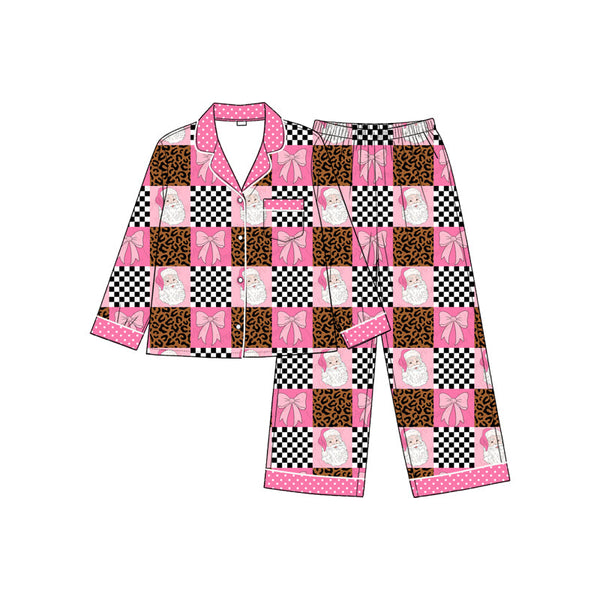 Preorder MOQ 5 pcs Each Style Christmas Santa Leopard Mommy and Me Matching Clothes-2026.8.26