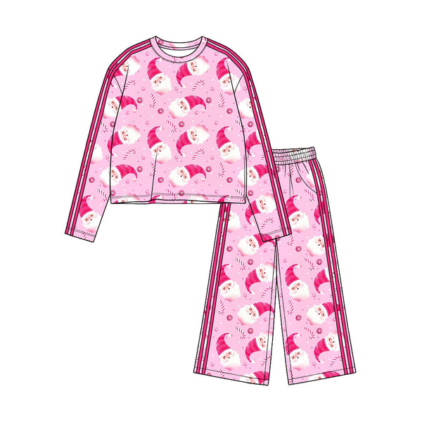 MOQ:5 pcs pre-order Each Style Christmas Santa Stripe Girls Set-2026.8.28