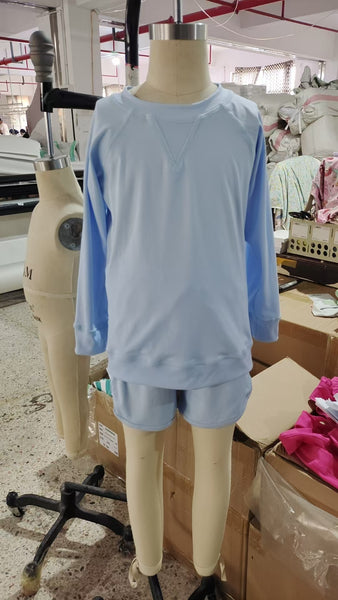 GT0970 RTS toddler girl clothes blue sports yoga outfits atheletic clothes