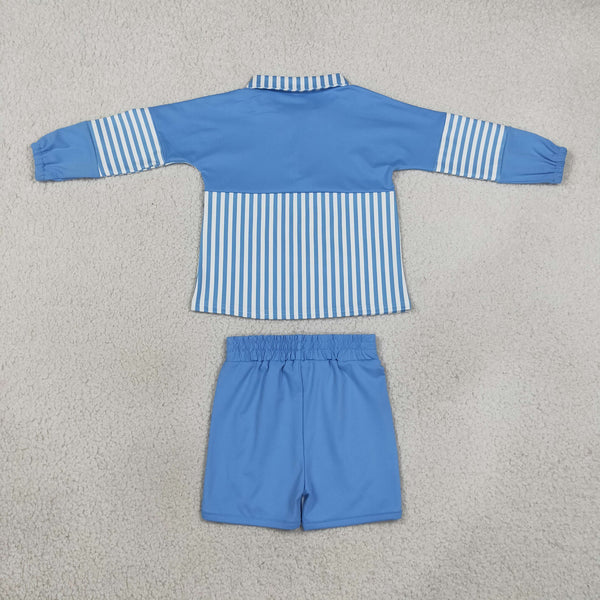 RTS Matching clothing kids color block stripe long sleeve polo yoga clothes-2026.10.27