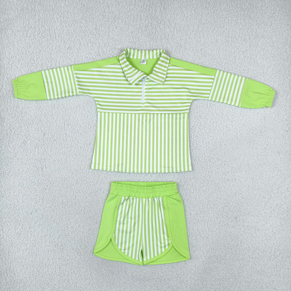 RTS Matching clothing kids color block stripe long sleeve polo yoga clothes-2026.10.27