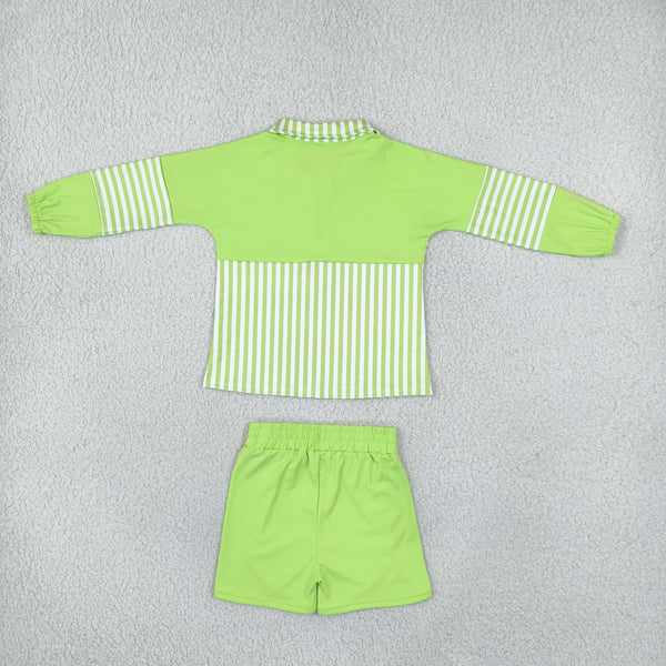 RTS Matching clothing kids color block stripe long sleeve polo yoga clothes-2026.10.27