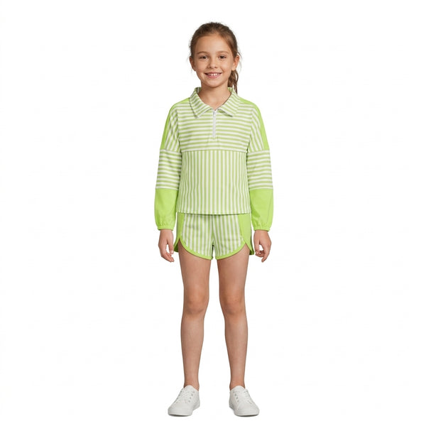 RTS GLS0109 toddler girl clothes stripe print long sleeve yoga outfit winter sports outfit winter set