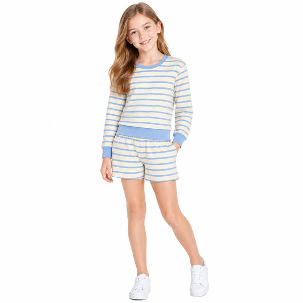 RTS GLS0125 toddler girl clothes stripe print long sleeve yoga outfit winter sports outfit