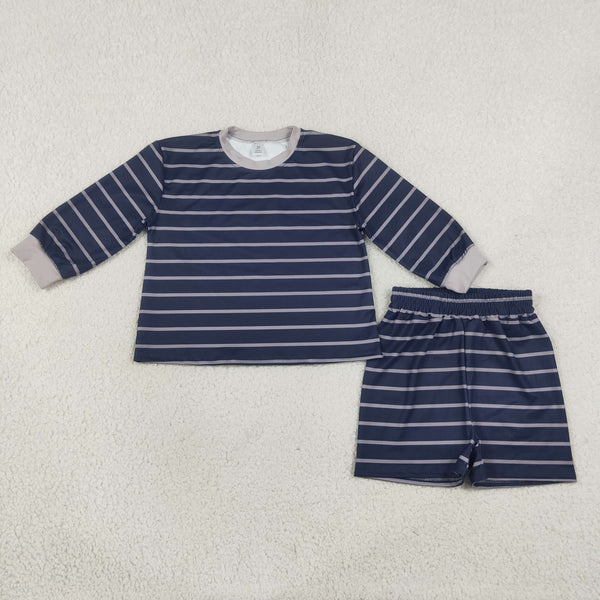 RTS Matching clothing kids yoga stripe mixed print toddler girl long sleeve short outfit sports clothes-2026.10.7