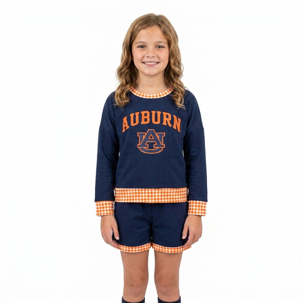 RTS GLS0162 cotton+vinyl toddler girl clothes state girl winter shorts set