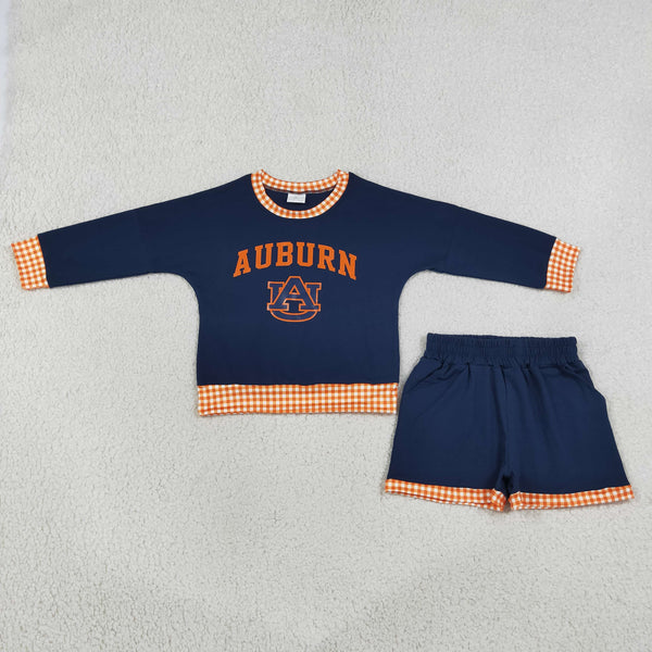 RTS GLS0162 cotton+vinyl toddler girl clothes state girl winter shorts set