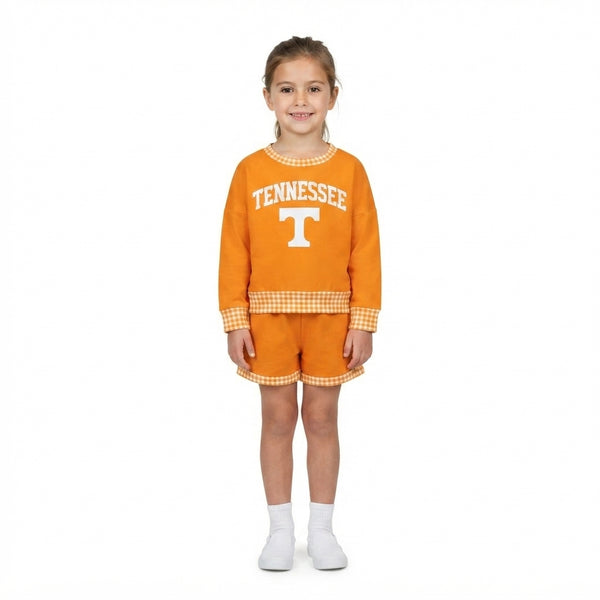 RTS GLS0163 vinyl baby girl clothes game day cotton+vinyl long sleeve short  set